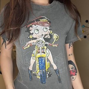 Pacsun Oversized Betty Boop Motorcycle Top Size Small